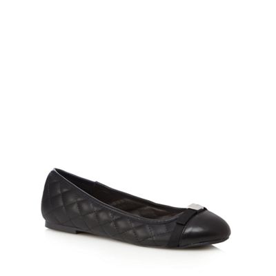 Faith Black quilted slip-on shoes